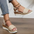 thumbnail image 5 of Wavsuf Platform Sandals for Women Casual Summer Wide Khaki Sandals Shoes Size 9.5, 5 of 8