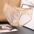 thumbnail image 3 of Women's Sexy Transparent Low Waist Seamless Lace Cotton Triangle Underwear - Ultra Thin Mesh, M/L Sizes, 3 of 3