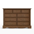 thumbnail image 5 of ZBOM 9 Drawer Dresser, 54 Inch Wide Farmhouse Style Chest of Drawers with Charging Station, Distressed Finish Design, Modern Storage Dresser Organizer TV Stand for Bedroom, Living Room，Brown, 5 of 13