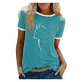 thumbnail image 2 of Honeeladyy Women's New Fashion Cat Print Casual Short Sleeve Top T-shirt Summer women's round neck tops, 2 of 5