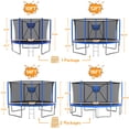 thumbnail image 2 of KOFUN 1200LBS 12FT Trampoline for Kids and Adults Outdoor Backyard Trampoline with Safety Enclosure Net, Removable Basketball Hoop, Ladder, Light, 2 Balls, Blue, 2 of 7