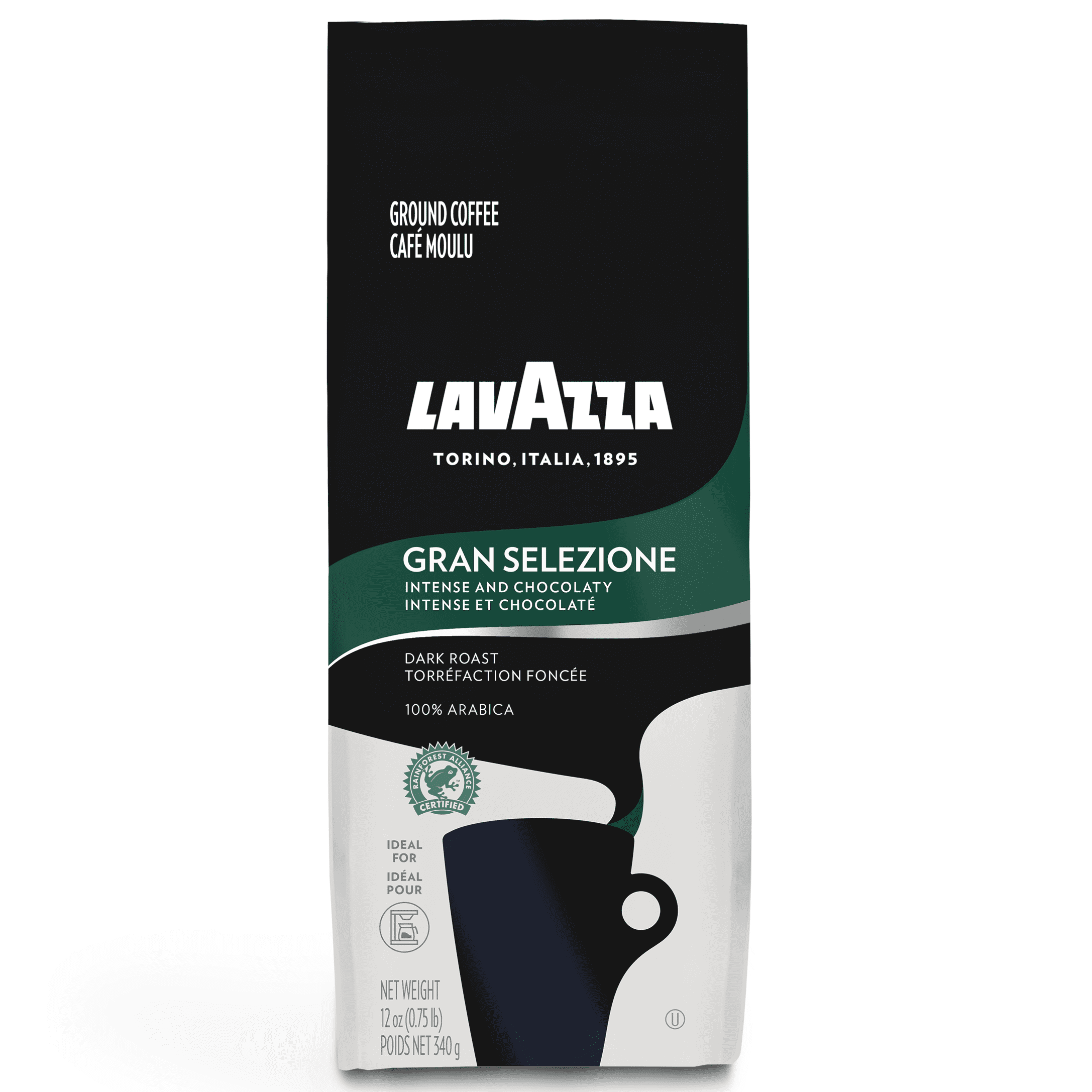 Lavazza Gran Selezione Ground Coffee Blend, Dark Roast, 12Ounce Bag