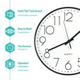thumbnail image 3 of Wall clock Plastic Silent Suitable for decoration 12in Black, 3 of 4