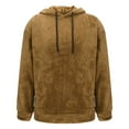 thumbnail image 7 of FAWUUDO Men's Pullover Hoodie Thick Sherpa Lined Kangaroo Pocket Winter Windproof Warm Fleece Hoodie Athletic Sweatshirts Brown, 7 of 7