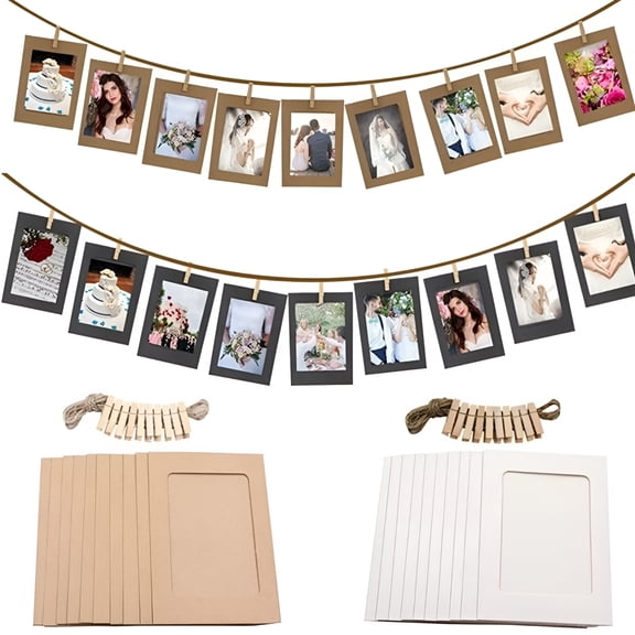 XIBUFE 2026 New 6 in X 6 in Black Clip Photo Holder Frames for Home, Office, Photo Display, Desk, Table Decor, Easy Framing.