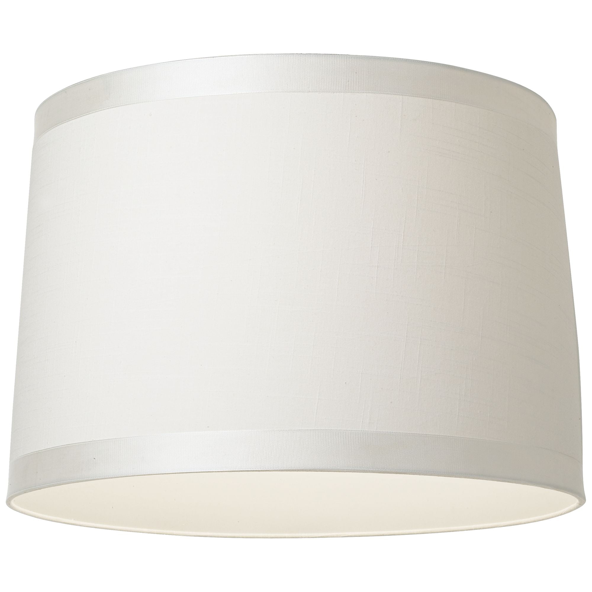 Springcrest Set of 2 Off-White Fabric Medium Drum Lamp Shades 15" Top x 16" Bottom x 11" High (Spider) Replacement with Harp and Finial