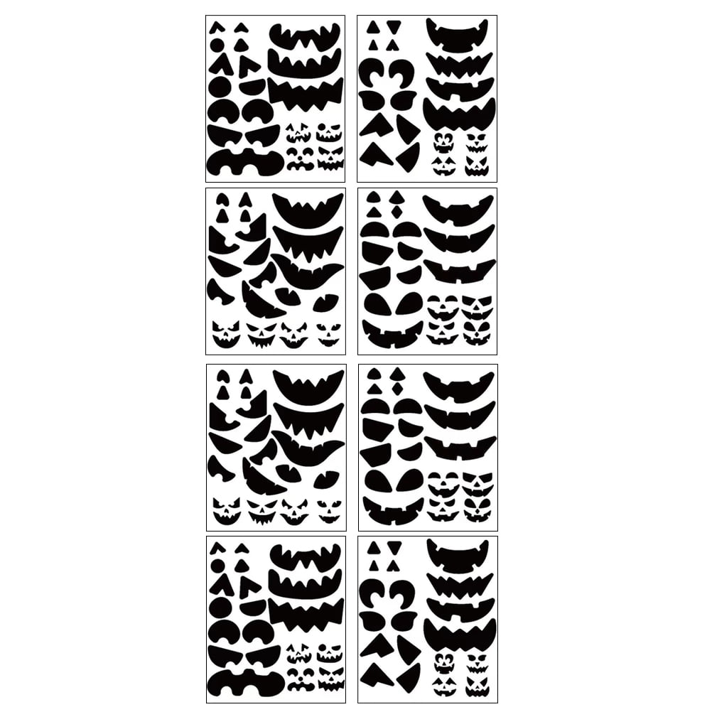 HOOWIFFY Black Copper Pumpkin Decorating Stickers Festive Designs for Office 8Sheets