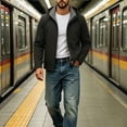 thumbnail image 4 of KyCheLot Mens Windbreaker Jackets Zip up Pockets Hooded Warmth Outdoor Causal Business Coat, 4 of 6