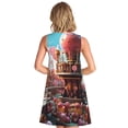 thumbnail image 6 of Lafuoo fairy-tale-world-with-delicious-candy Pattern Women's Sleeveless Dress, Round Tie Pocket Short Sleeve Dress Summer Clothing, Suitable for Vacation, Leisure, Work-3X-Large, 6 of 8