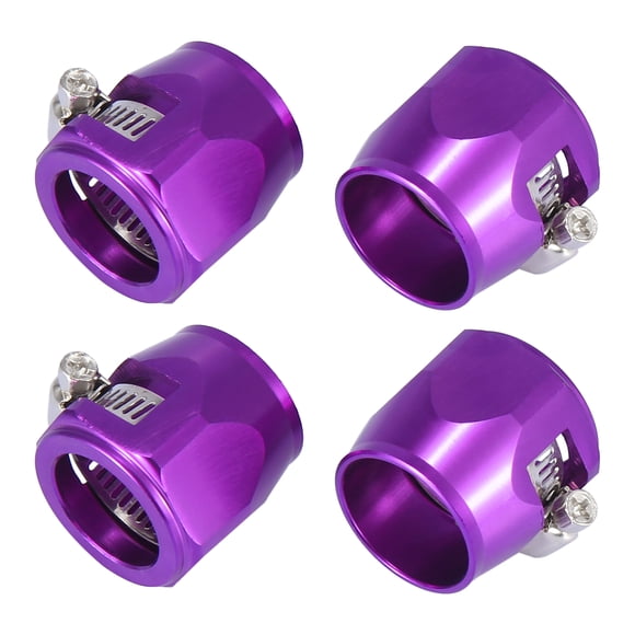 Unique Bargains 4pcs AN12 Hex Gold Tone Car Hose Finisher Clamp Adapter Line End Cover Connector