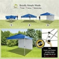 thumbnail image 3 of CROWN SHADES 10x10 Canopy Tent with Sidewalls, Patented One Push Pop Up Canopy with STO-N-Go Cover Bag, Outdoor Canopy with 4 Sand Bags, Blue, 3 of 8
