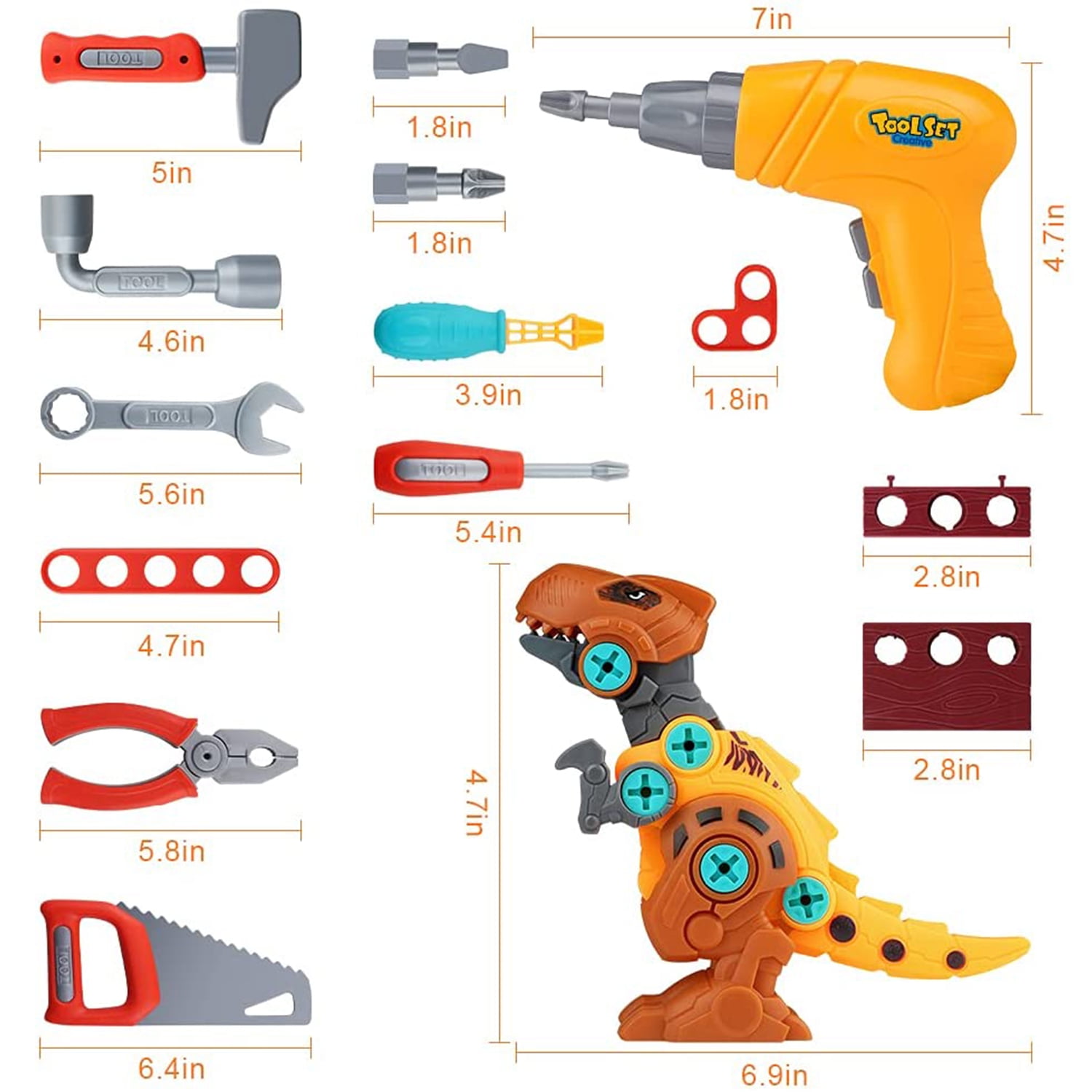 CIPACHO Take Apart Dinosaur Kids Toys, Kids DIY Play Kit with Electric Drill for 3-8 Years Old CIPACHO Take Apart Dinosaur Kids Toys, Kids DIY Play Kit with Electric Drill for 3-8 Years Old