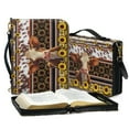 thumbnail image 3 of FOR U DESIGNS Aztec Tribal Bible Bags for Men Sunflower Cow PU Bible Case with Shoulder Strap Size X-Large Wear Resistant Bible Holder Carrying Organizer Bags for Bible Study Religious, 3 of 7