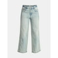 thumbnail image 5 of Time and Tru Women's High Rise Wide Leg Cropped Jeans with Side Seam Details, 27" Inseam, Sizes 0-20, 5 of 5
