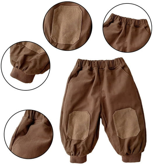 KYAIGUO Toddler Kids Boys Girls Fleece Lined Sweatpants Jogger 6M-5Y Baby Newborn Thickened Warm Trousers Pants Newborn Sweatpants Little Boys Outwear Thermal Active Sweats Pants