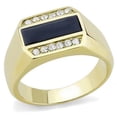 thumbnail image 1 of Men IP Gold Stainless Steel Ring with AAA Grade CZ in Clear - Size 11, 1 of 1