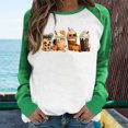 thumbnail image 2 of Raeneomay Long Sleeve Shirts for Women Halloween Printed Colour Matching Round Neck Casual Tee Tops, 2 of 4
