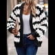 thumbnail image 4 of Suéter de Invierno de Punto Holgado con Rayas y Mangas Farol para Mujer, Moda de Otoño y Negro S, 4 of 10
