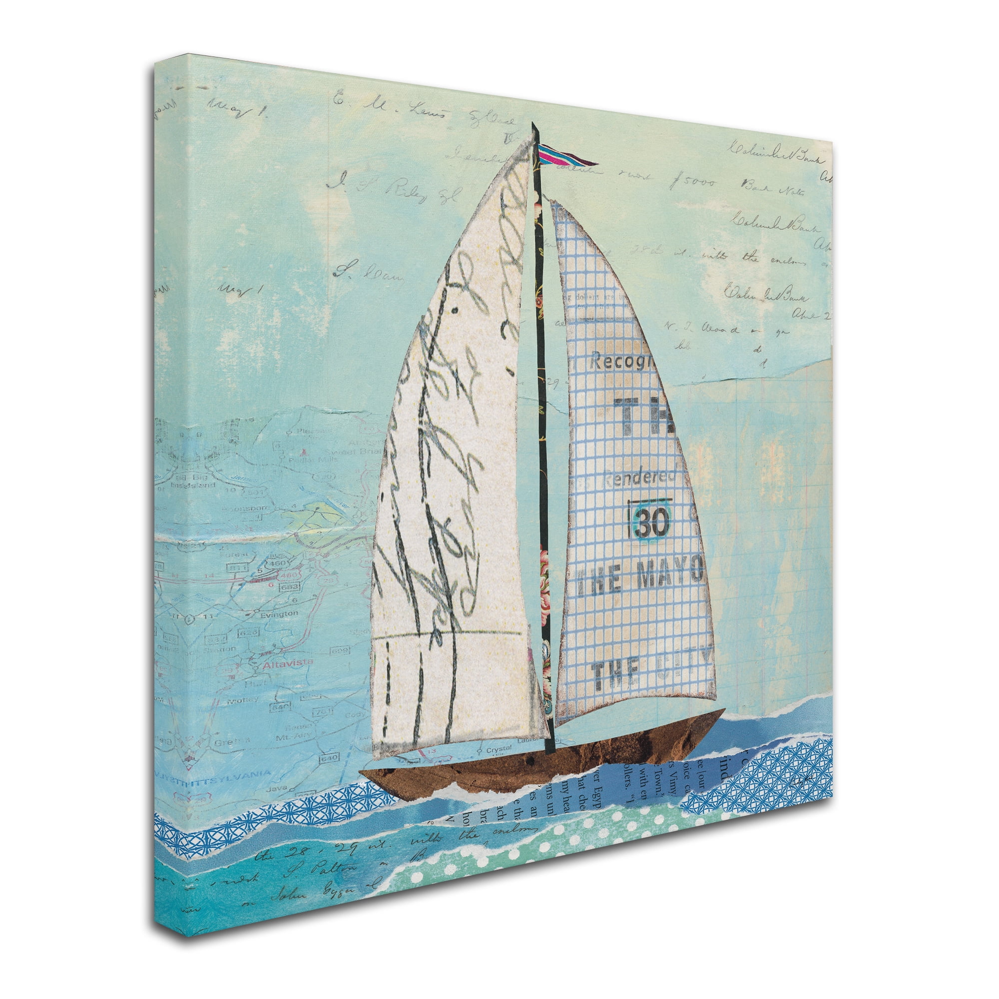 Trademark Fine Art 'At the Regatta III Sail Sq' Canvas Art by Courtney Prahl