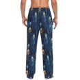 thumbnail image 2 of Peacock Feather Blue Men's Pajama Pants with Pocket Lounge Pants Pajama Sleep Pant Pj Comfortable, 2 of 7