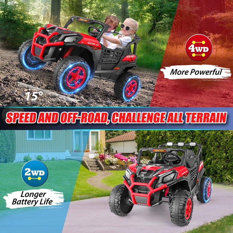 Remote Control Power Wheels 24V Kids UTV Ride-On Car - 2-Seater ...