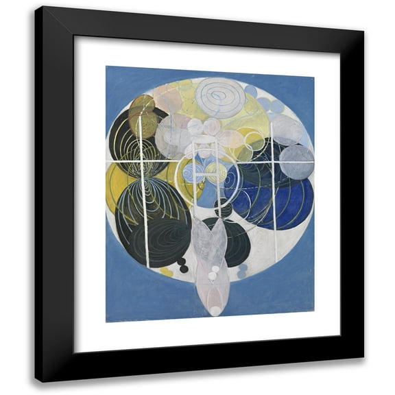 Hilma af Klint 12x14 Black Modern Framed Museum Art Print Titled - The Large Figure Paintings, No. 5 Group 3 (1907)