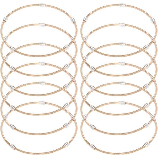 EIGTHTAIL 48 Loops 4 Colors Spring Jewelry Wire 2-1/4 inch Stackable Guitar String Bracelets Steel Memory Wire for Summer Jewelry Supplies Art Creation DIY Crafts Black Platinum Silver Go