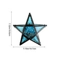 thumbnail image 4 of Star Windproof Candle Holder Iron Stained Glass Lantern | Multicolor | 19.7x18.6cm Hanging Holiday Decor, 4 of 7