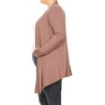 thumbnail image 3 of Women's Plus Size Casual Draped Open Front Long Sleeves Solid Cardigan, 3 of 5
