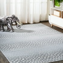 JONATHAN Y SAFARI 4 x 6 Area Rug, Antelope Animal - Light Gray/Cream, SAF100B-4