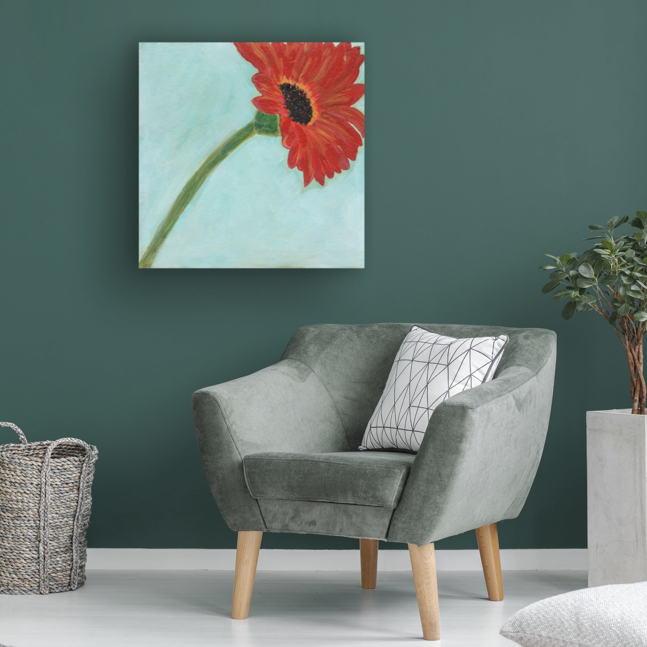 Canvas Wall Art - Jodi Fuchs 'Super Daisy II' Wall Art for Living Room, Bedroom, or Office Décor by Trademark Fine Art - 35 x 35 Inches