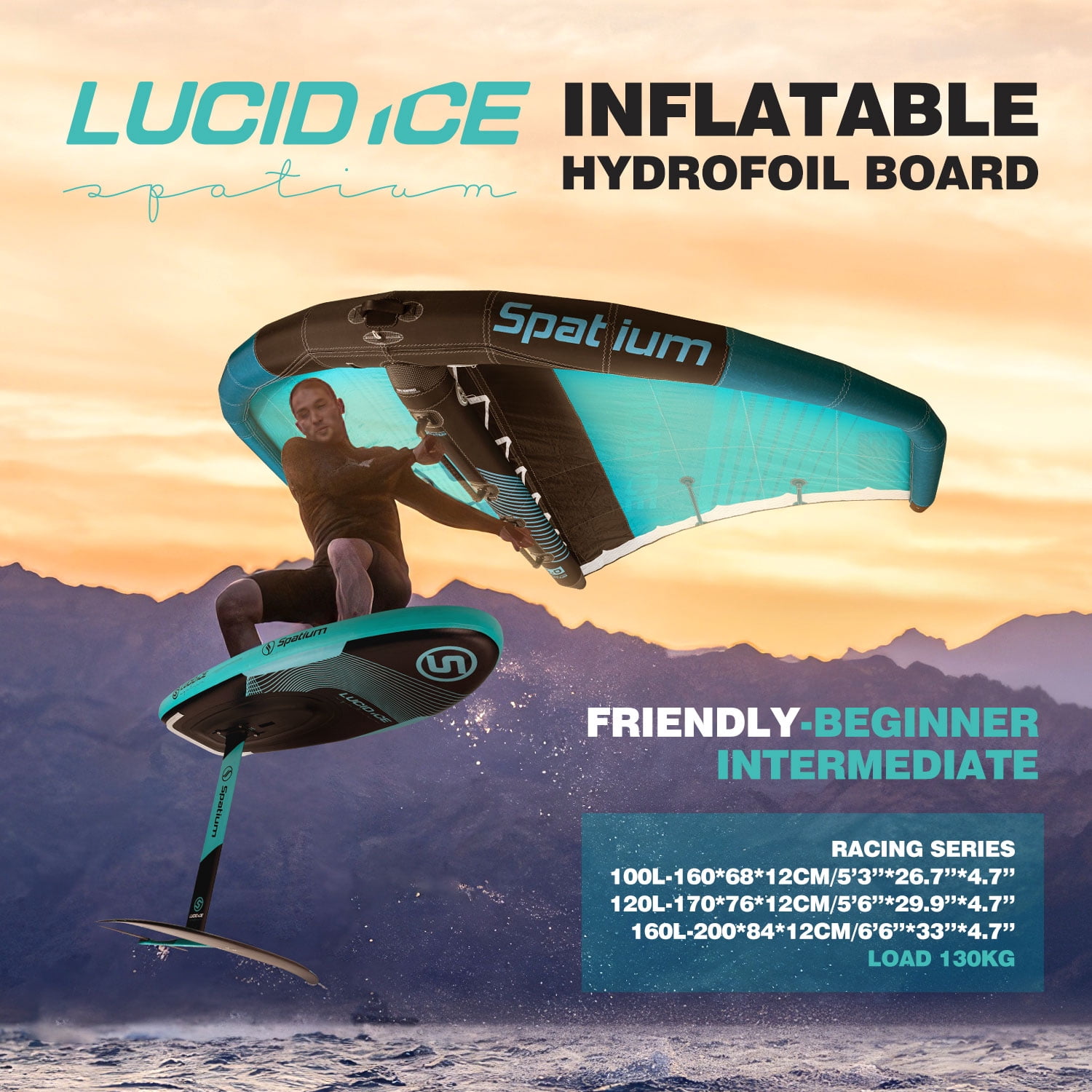 Spatium Inflatable Hydrofoils Tailwave Surfing Towing Kitesurfing