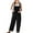 Black, variant on Stylish Casual Overalls Jumpsuit With Pockets Plus Size Denim Romper For Everyday Wear Comfortable Soft Stretch Fabric Straight Leg Pant