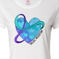 thumbnail image 4 of Inktastic Suicide Prevention Awareness Purple and Teal Heart Ribbon Women's T-Shirt, 4 of 5