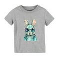thumbnail image 2 of MIASHUI Boys Girls Easter Shirts Bunny Short Sleeve Tee Funny Rabbit Graphic T Shirts,Grey,4-5 Years, 2 of 3
