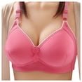 thumbnail image 2 of Bras for Women,Smooth Gathered Seamless Bra with Adjustable Three-Hook Back and Side Support for Comfortable All-Day Wear,Sports Bras for Women,Hot Pink,44, 2 of 4