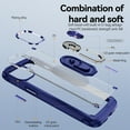 thumbnail image 3 of Decase for Apple iPhone 15 Pro New Phone Case with Rotatable Ring Stand,Heavy Duty 10FT Military Protection Clear Back Hard PC Soft TPU Bumper Phone Shell - Blue, 3 of 7