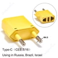 thumbnail image 1 of 1-100 Uds 4,0/4,8mm adaptador de enchufe de la UE UE EE. UU. Israel a Euro KR BR Brasil convertidor de enchufe adaptador de corriente de viaje americano enchufe Tan Jianjun unisex, 1 of 2
