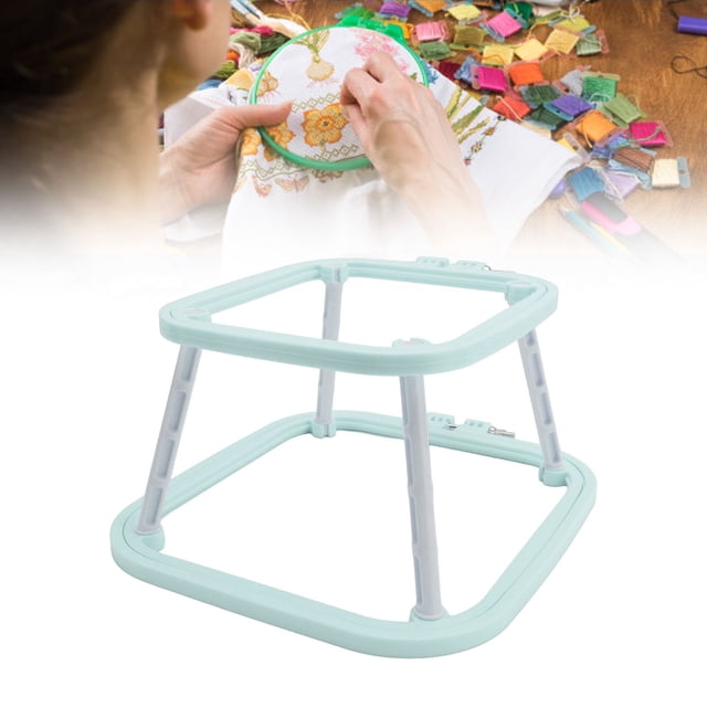 Double Layer Embroidery Hoop, Tabletop Frame Holder with Needle, Needlework Stitch Hoop Punch Embroidery Tool for Craft Projects