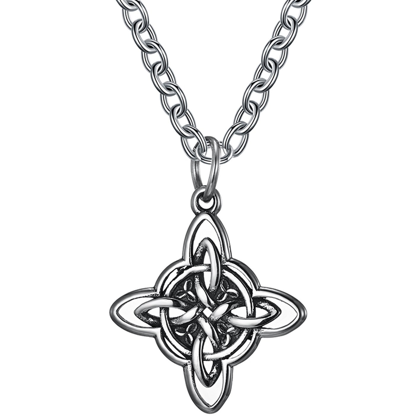 Men's Stainless Steel Celtic Triquetra Irish Trinity Knot Antique