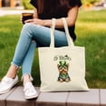 thumbnail image 3 of Happy St. Patrick’s Day Yorkshire Terrier with Green Hat Shamrocks Rainbow Canvas Tote Bag Yorkie Dog Lover Gifts Reusable Shopping Grocery Bag - 03007, 3 of 5