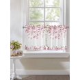 thumbnail image 4 of Pink Leaves 2 Panel Kitchen Curtains for Small Windows, Summer Botanical Bathroom Tier Curtain, Short Window Treatment for Bedroom/Living Room 55"x36", 4 of 6