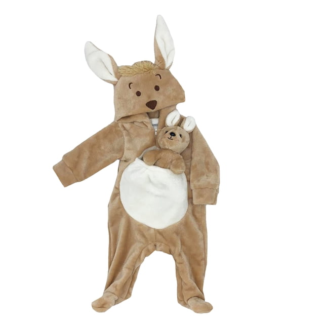 Mameluco Canguro con Peluche Talla 3 meses Kiss Pijamas para Niños
