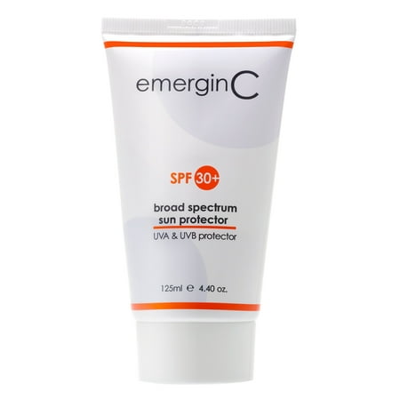 emerginC - Sun SPF 30+ Untinted Non-Greasy Sunscreen with Zinc Oxide, Titanium Dioxide, Vitamin C + Aloe (4.2oz /