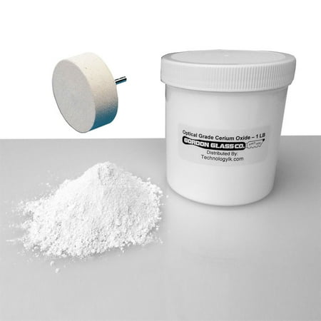 

Optical Grade High Purity Cerium Oxide Polishing Compound - 1 Lb and 2 Felt Polishing Wheel Kit
