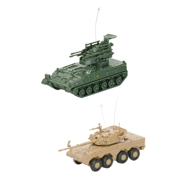 2 Piezas 1:72 Escala Baoblaze Modelo de Tanque Simulación Coleccionable Ensamble el Tanque