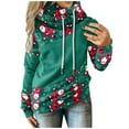 thumbnail image 1 of Chandail en Molleton d'Hiver pour Femmes, Cardigan à Col Rond Chaud, Mode Pull Imprimé de Noël, Blouse Ample Mi-Longue, Hoilidy de Noël, 1 of 6