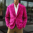 thumbnail image 2 of Mardi Gras blazer for men Corduroy With Sparkling Sequins Embroidery Festival Party Jacket For Formal And Casual Wear, 2 of 4