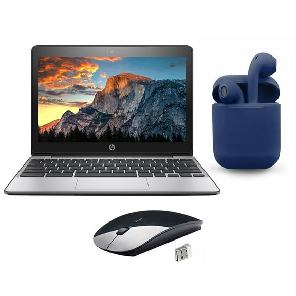 Restored | HP Chromebook | 2022 Latest OS | 11.6-inch | Intel Celeron | 1.6GHz | 4GB RAM 16GB SSD | Bundle: Wireless Mouse, Bluetooth/Wireless Airbuds By Certified 2 Day Express