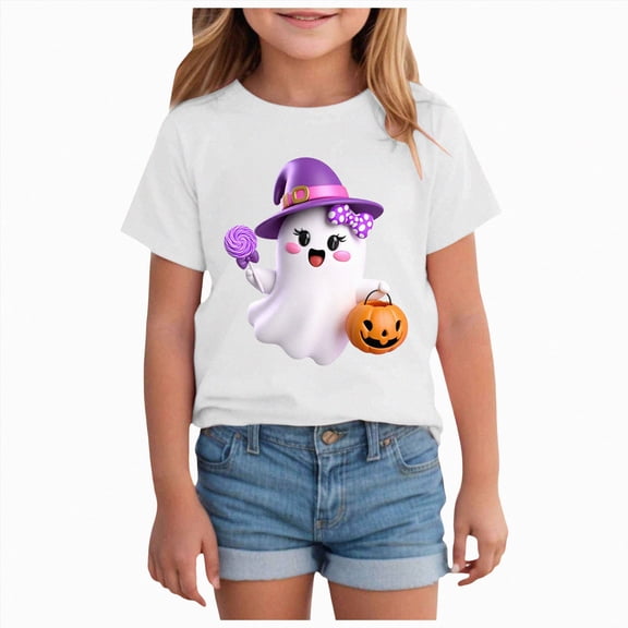 boobe Halloween Shirts for Girls Fall Tee Shirt Funny Graphic Tshirt Clothes